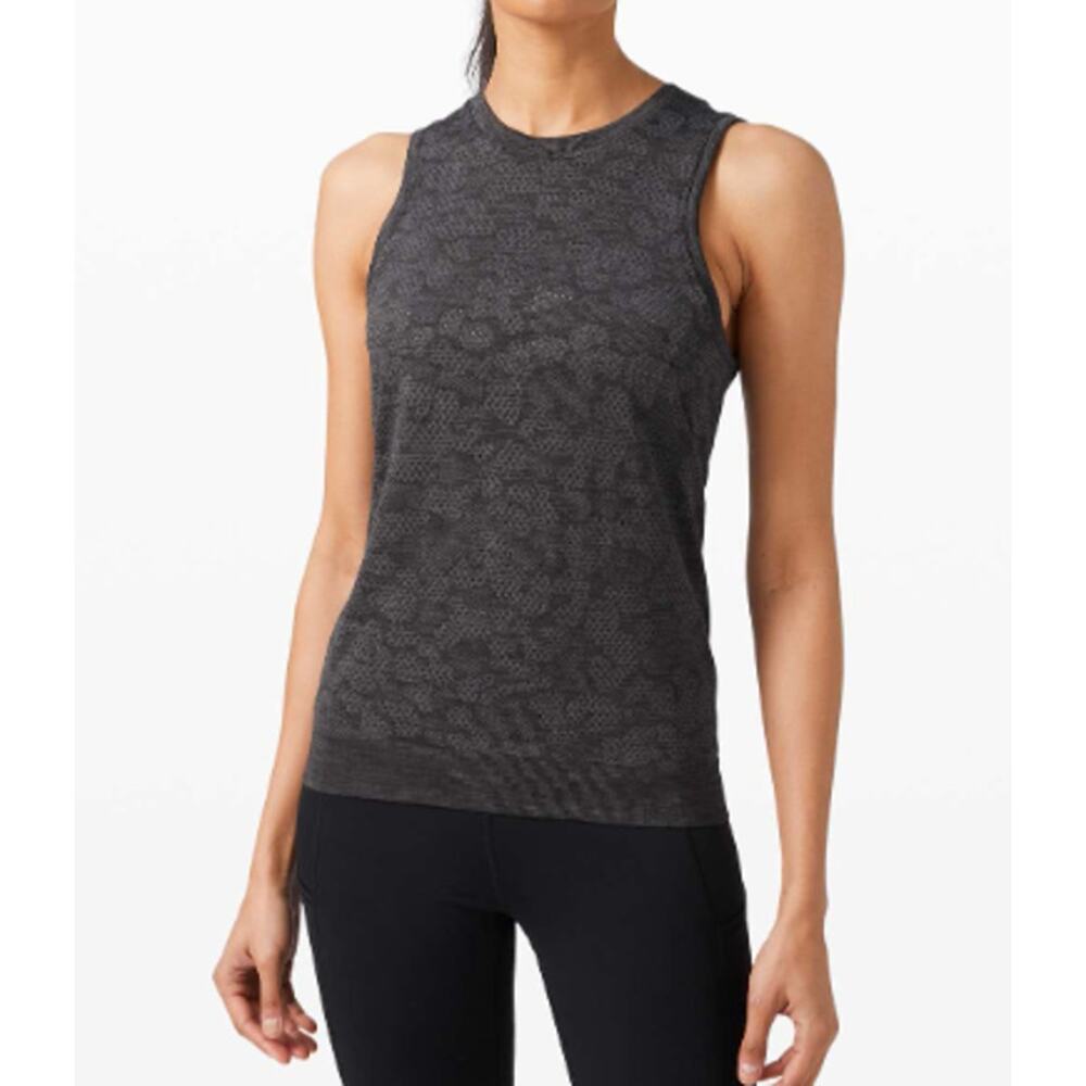 LULULEMON Breeze By Muscle Tank Top Small Polar Spots Titanium / Black‎